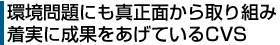 環境問題にも真正面から取り組み着実に成果をあげているCVS